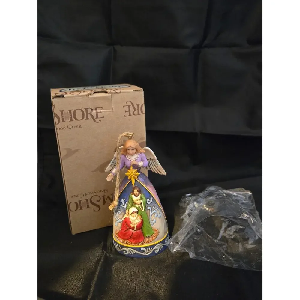 Jim Shore Heartwood Creek Angel Ornament With Nativity Scene 4011913 with box